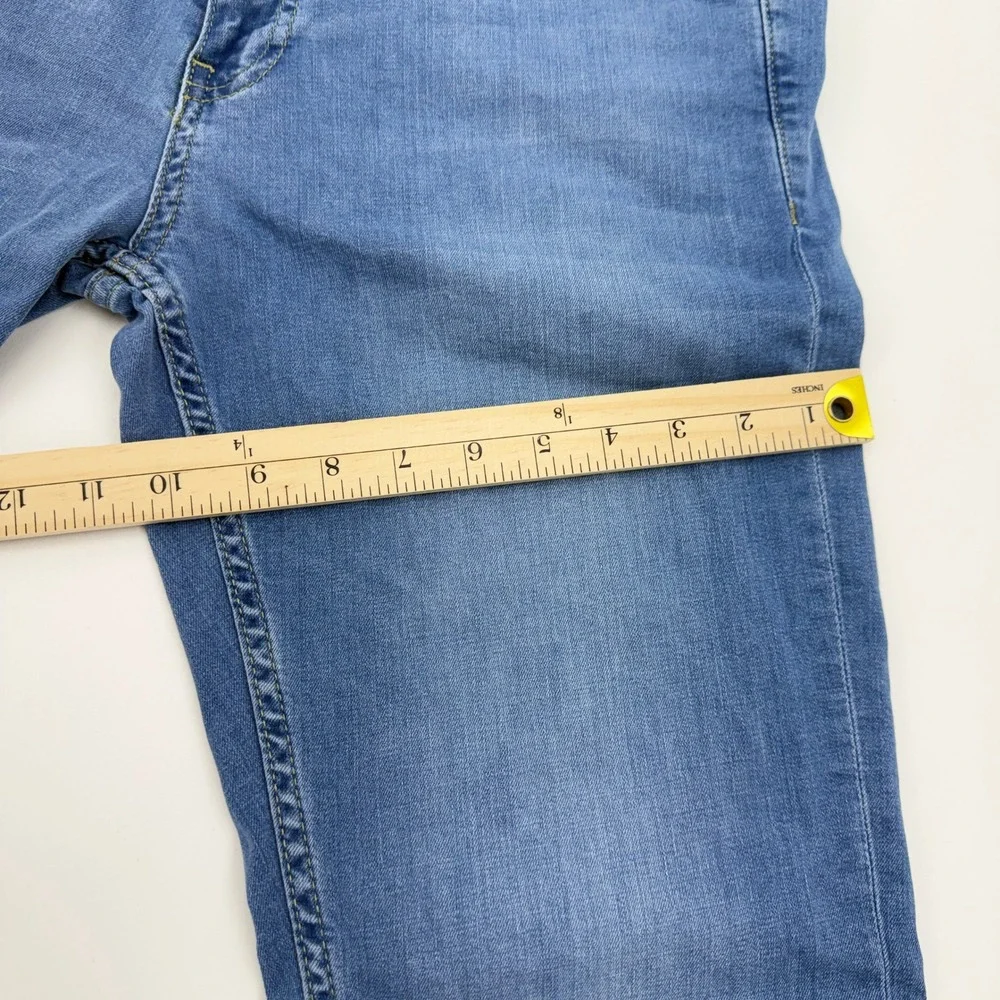 Stefano Ricci Mens Slim Straight Leg Jeans Light Wash Blue Luxury Denim 30x31